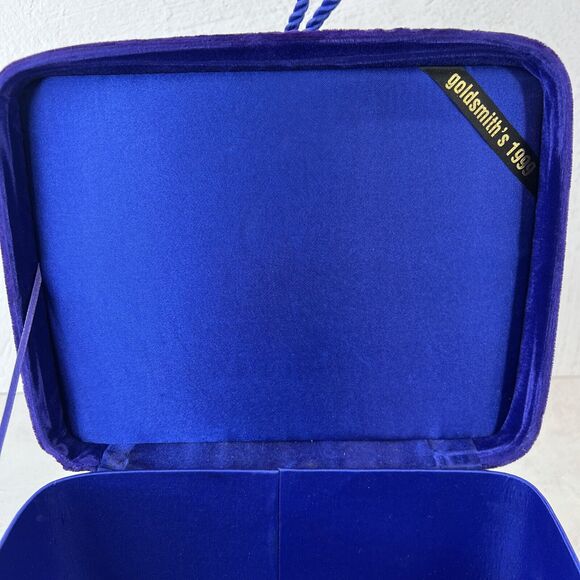 Goldsmith Vintage Velvet Holder Cobalt Blue 90s Maximalist Bold Decor - Picture 6 of 14